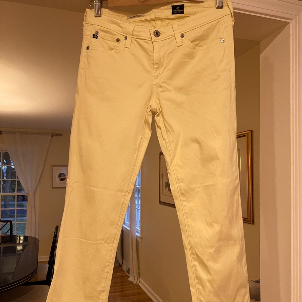 AG Jeans cigarette jean crop in light yellow